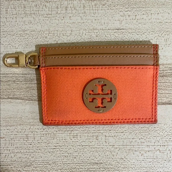 Tory Burch Orange and Tan Card Holder - Picture 6 of 6